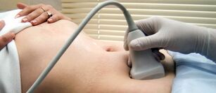Ultrasound examination of the genital area using sensors
